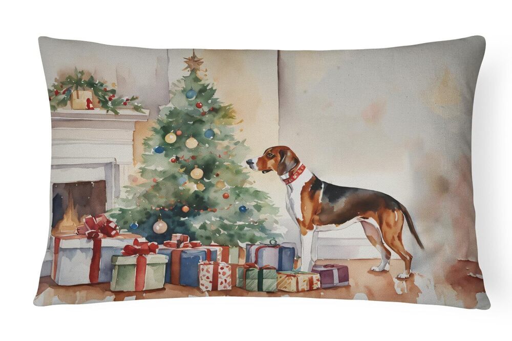 5301 DAC2594PW1216 American English Coonhound Cozy Christmas Throw Pillow